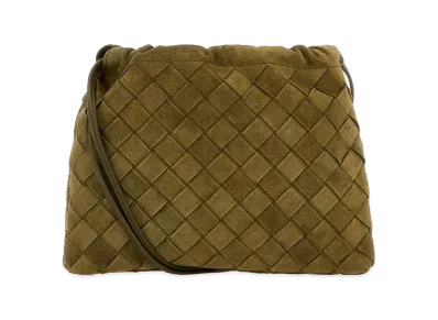 Bottega Veneta Women's Suede Crossbody Bag "Army Green"