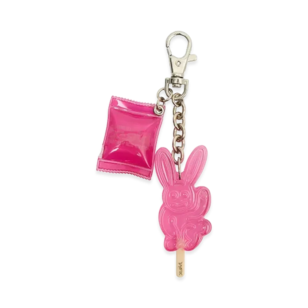 X-Girl Women's Bunny Ice Candy Key Charm "Pink"