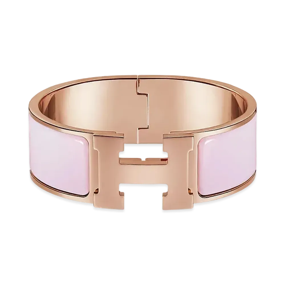 Hermes Clic Clac H Bracelet "Rose Dragee/Pink Gold"