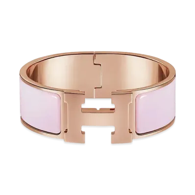 Hermes Clic Clac H Bracelet "Rose Dragee/Pink Gold"