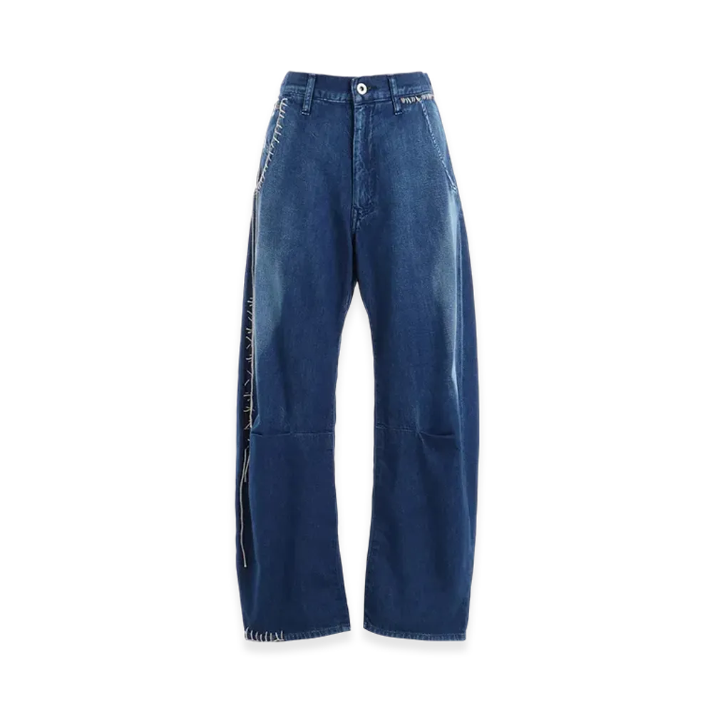 Y's Spotted Denim Wide Leg Gusset Pants "Indigo"