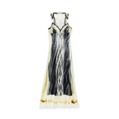 H&M x Glenn Martens Printed Satin Dress "Black"