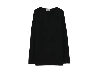 Yohji Yamamoto Pour Homme 12G CASHMERE ROUND NECK LONG SLEEVES "Black"