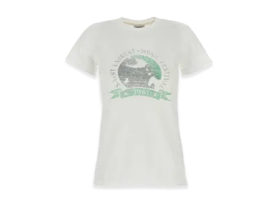Saint Laurent Women's Cotton T-Shirt "White"