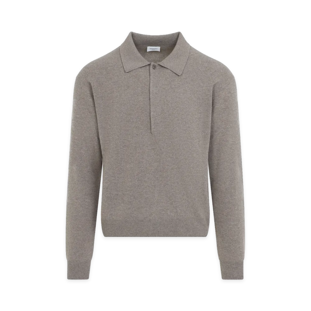 Saint Laurent Polo Knit "Taupe Chine"