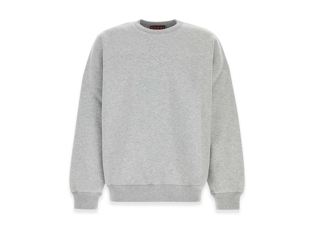 GUCCI Cotton Blend Oversize Sweatshirt "Gray"