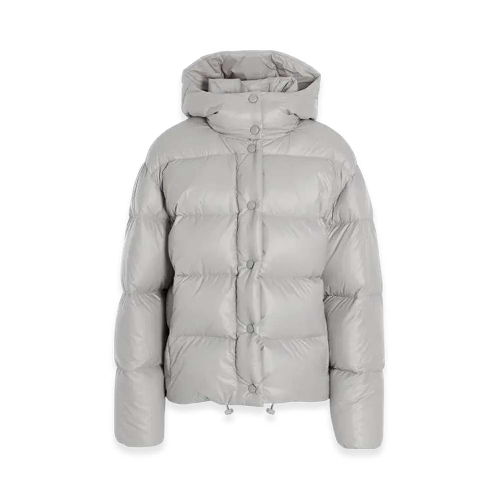 MIU MIU Women's Nylon Down Jacket "Cloudy Grey"