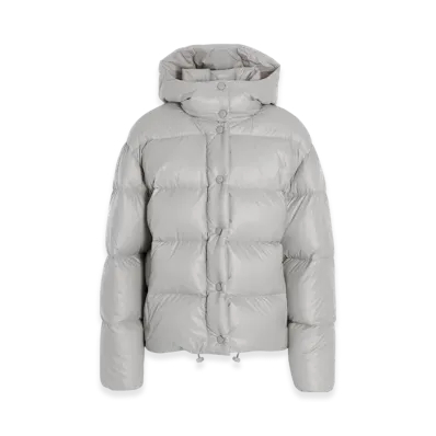 MIU MIU Women's Nylon Down Jacket "Cloudy Grey"