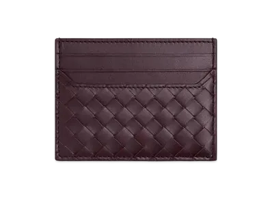 Bottega Veneta Intrecciato Piccolo Card Case "Dark Barolo"