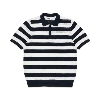 PALACE STRIPE MESH POLO "Navy / White"