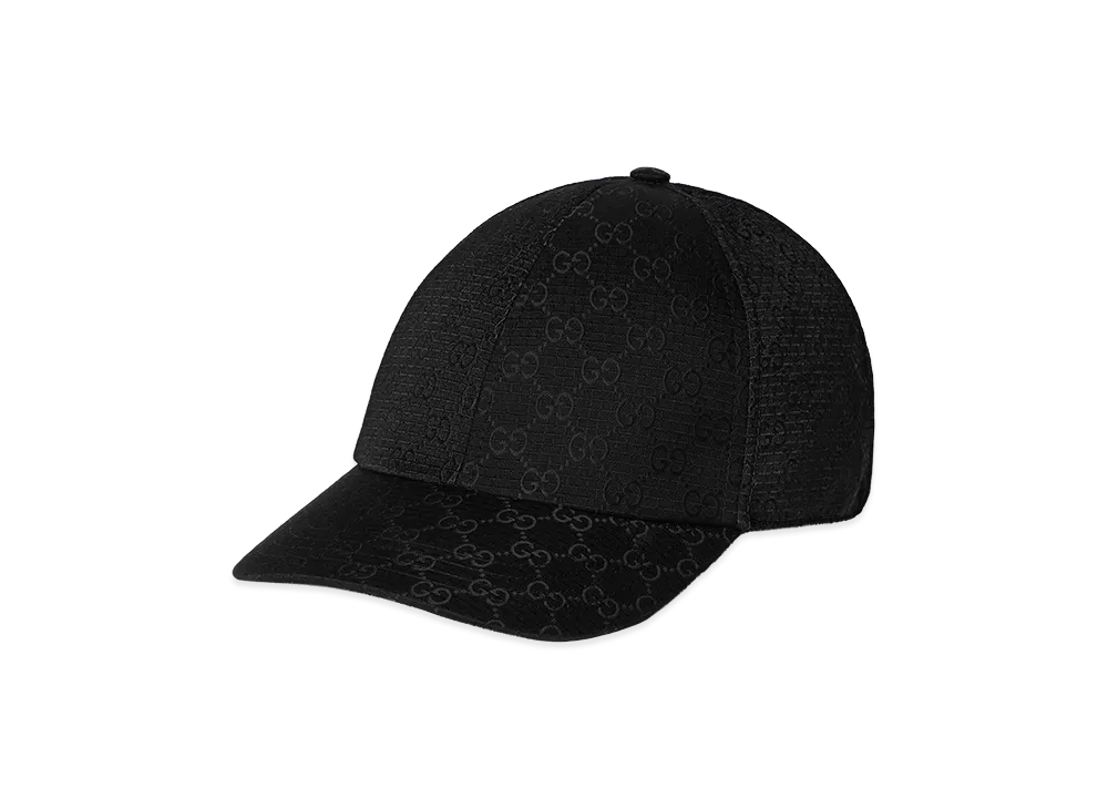 GUCCI GG Polyester Ripstop Baseball Cap "Black"