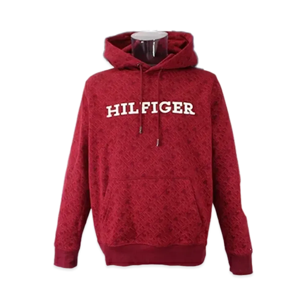 TOMMY HILFIGER Aop Monogram Hoodie "Rouge"