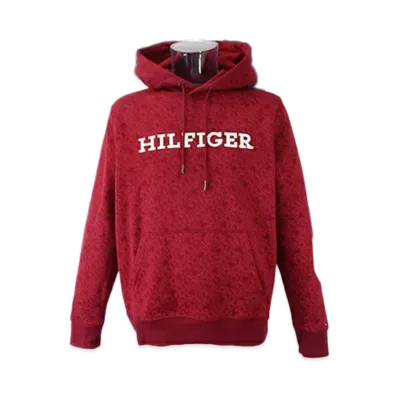 TOMMY HILFIGER Aop Monogram Hoodie "Rouge"