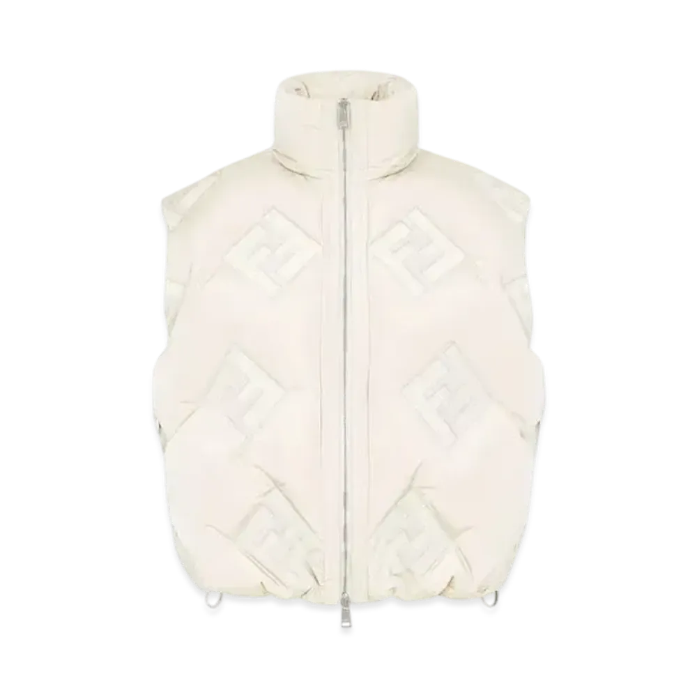FENDI Women's FF Technical Fabric Gilet "White"