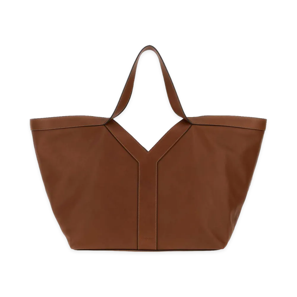Saint Laurent Women's Y Tote Bag In Leather "Brown"