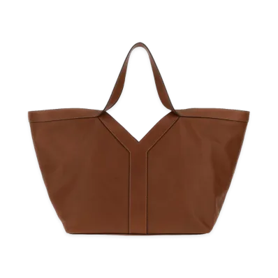 Saint Laurent Women's Y Tote Bag In Leather "Brown"
