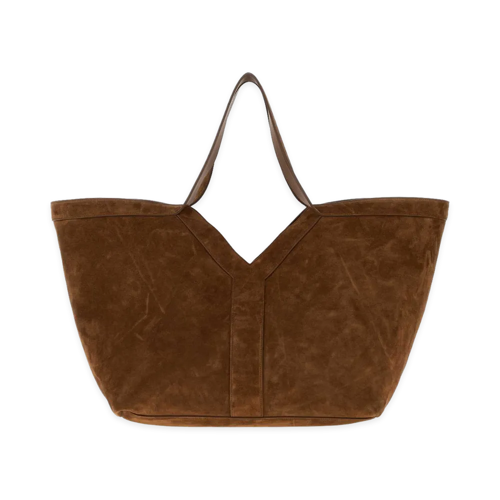 Saint Laurent Women's Suede Y Shopping Bag "Dark Caramel Cogn/Brown"