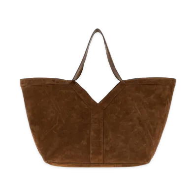 Saint Laurent Women's Suede Y Shopping Bag "Dark Caramel Cogn/Brown"