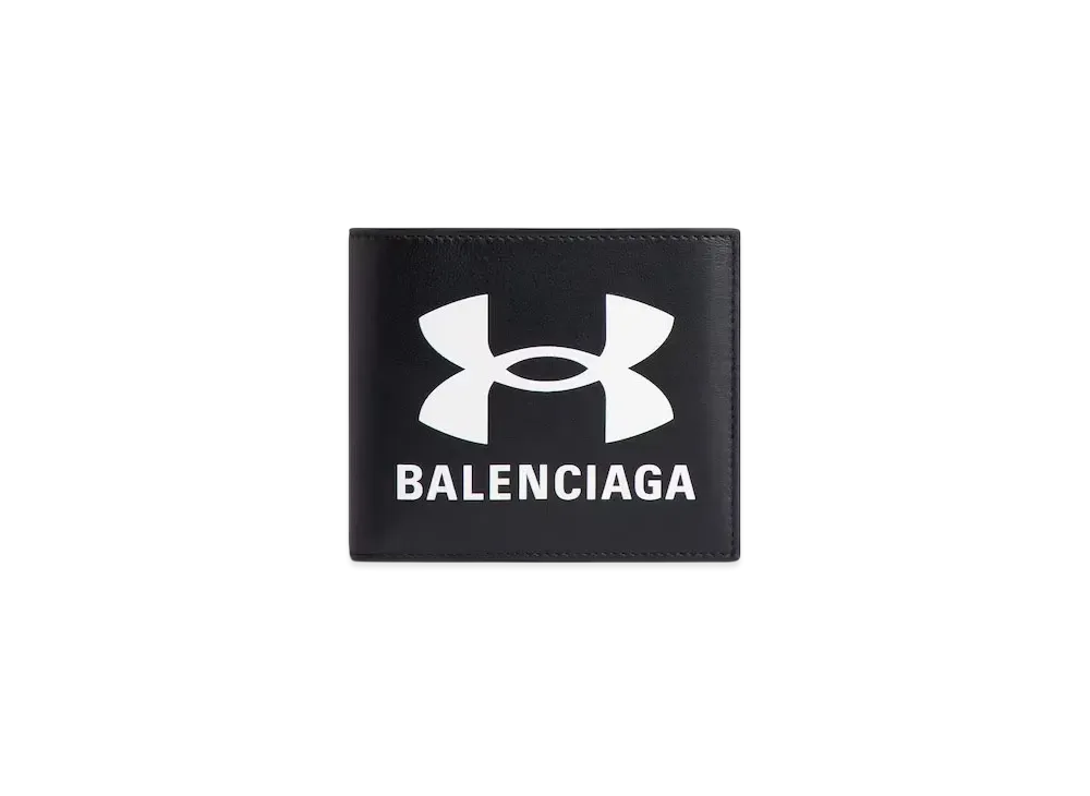 バレンシアガ x アンダーアーマー® スクエア フォールデッドウォレット "ブラック" 8177172ABLN1000