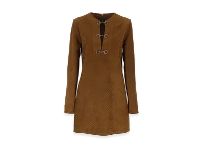 GUCCI Women's Suede Dress "Brown"