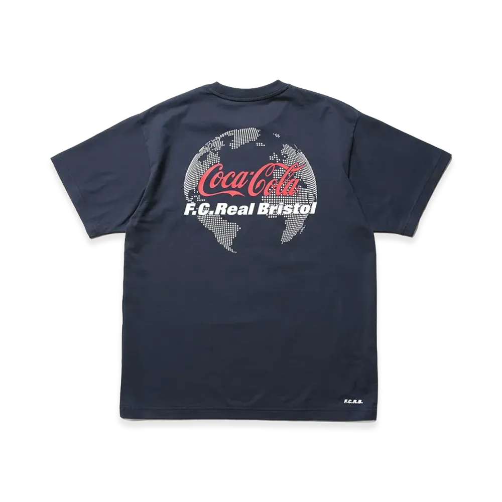 F.C.Real Bristol x Coca-Cola Globe Logo Emblem Pocket Tee "Navy"