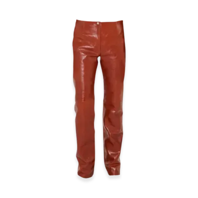 OUR LEGACY Women's Biker Trouser Leather "Cognac Brown"