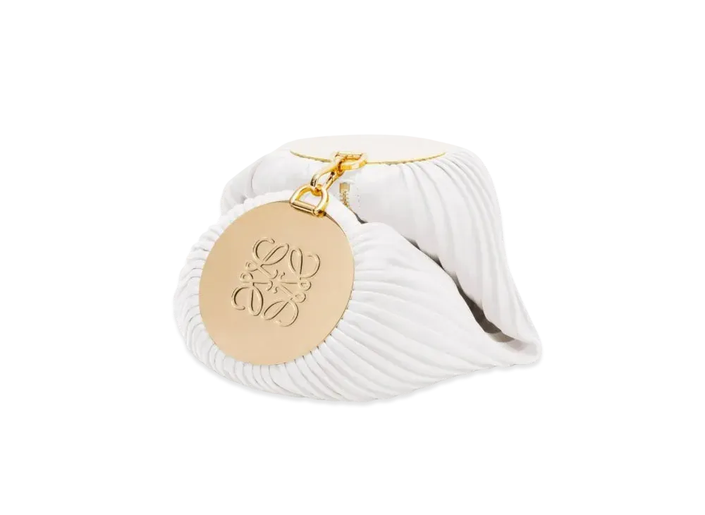 LOEWE Bracelet Pouch In Pleated Nappa "Soft White"