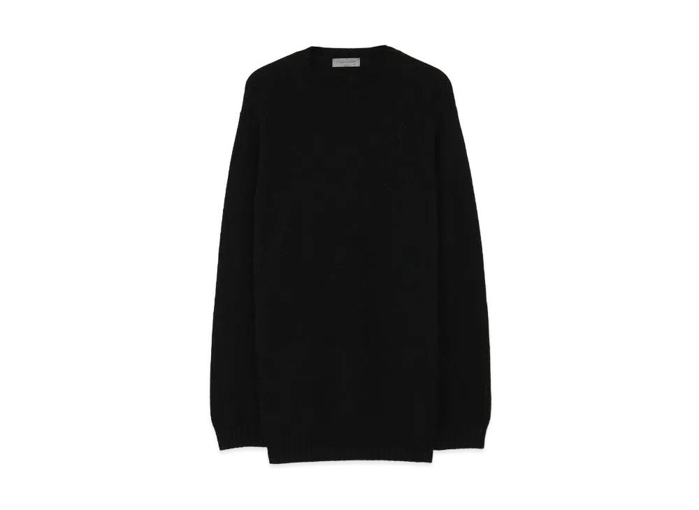 Yohji Yamamoto Pour Homme 7G BAG JQ CUT SLIT ROUND NECK "Black"