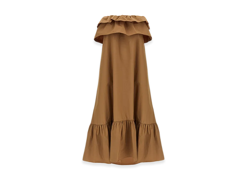 Saint Laurent Women's Flounce Dress "Brown"
