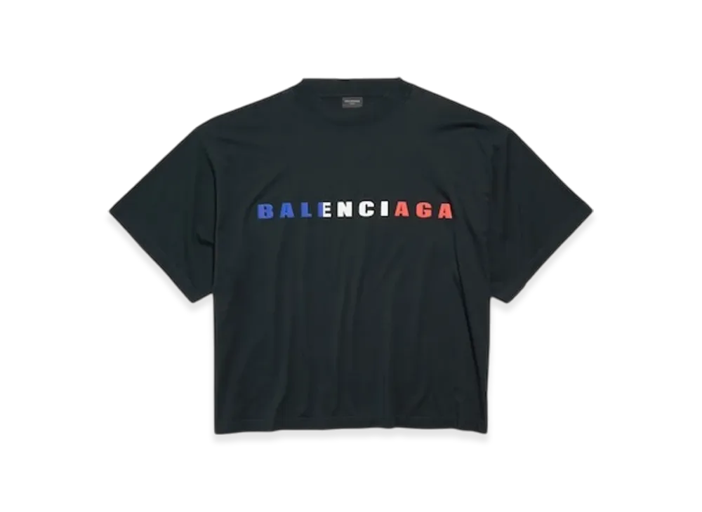 BALENCIAGA International Short Sleeve Cropped T-Shirt "Black"