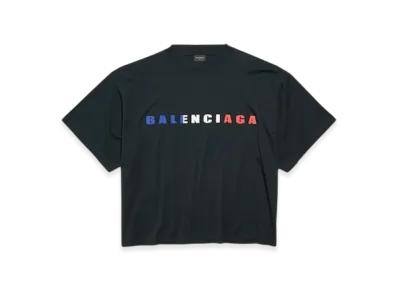 BALENCIAGA International Short Sleeve Cropped T-Shirt "Black"