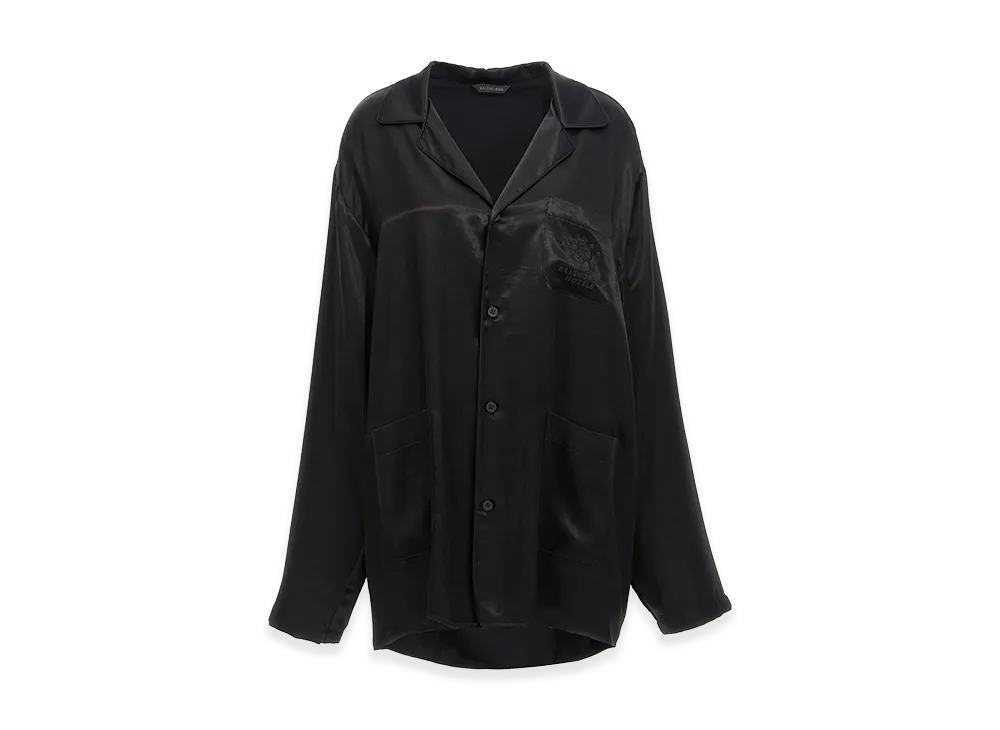 BALENCIAGA Women's Embroidery Shirt "Black"