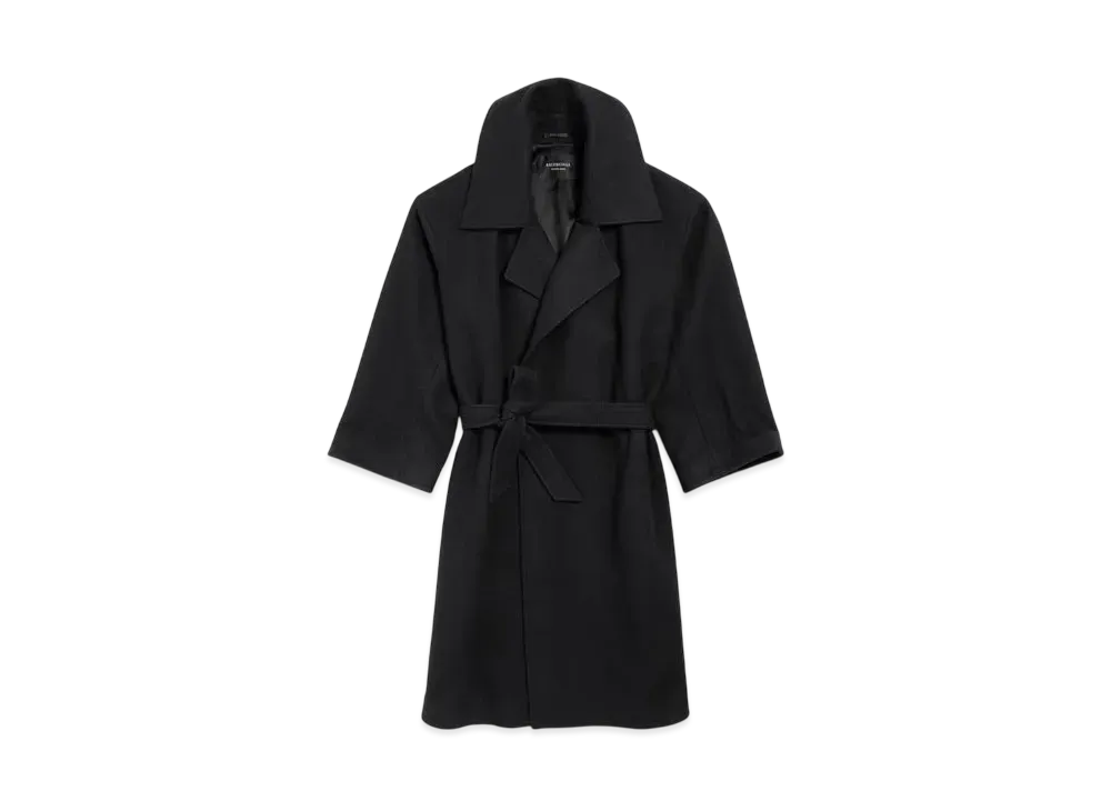 BALENCIAGA Women's High Collar Coat "Black"