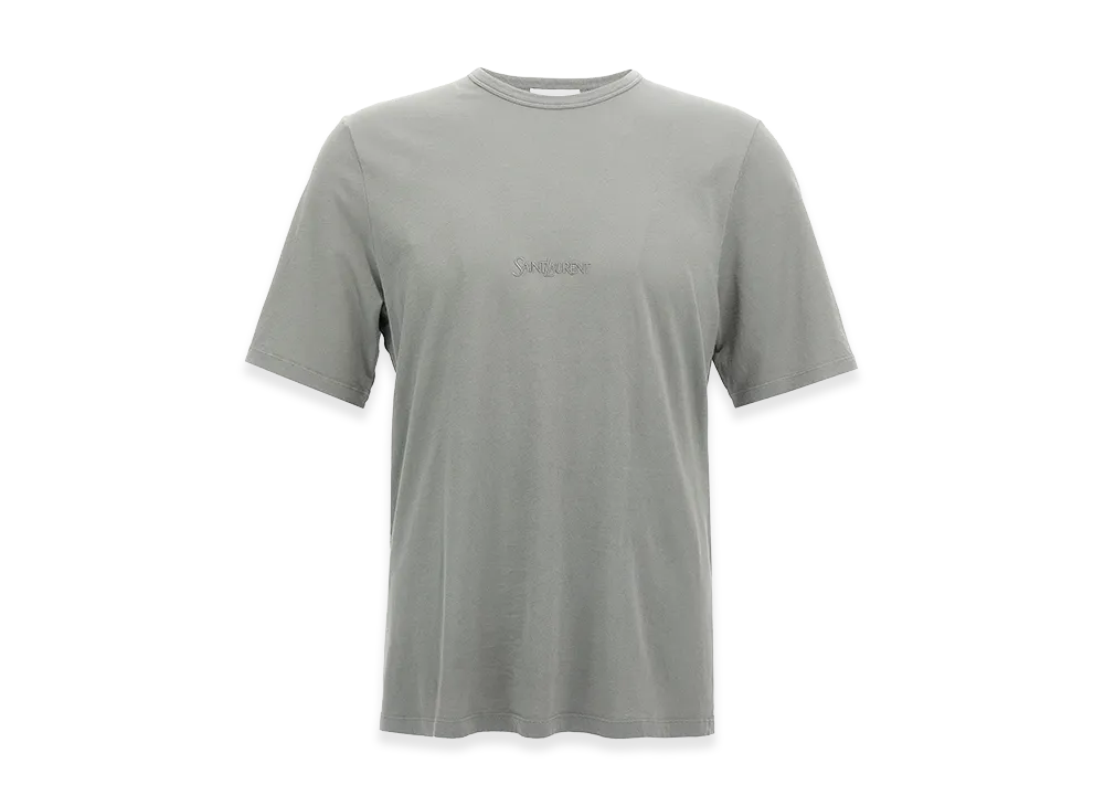 Saint Laurent Logo Embroidery T-Shirt "Gray"