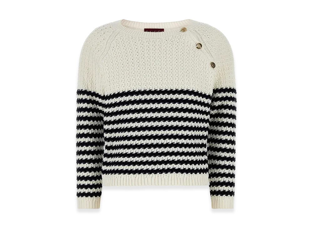 GUCCI Women's Embroidered Cotton Sweater "White"
