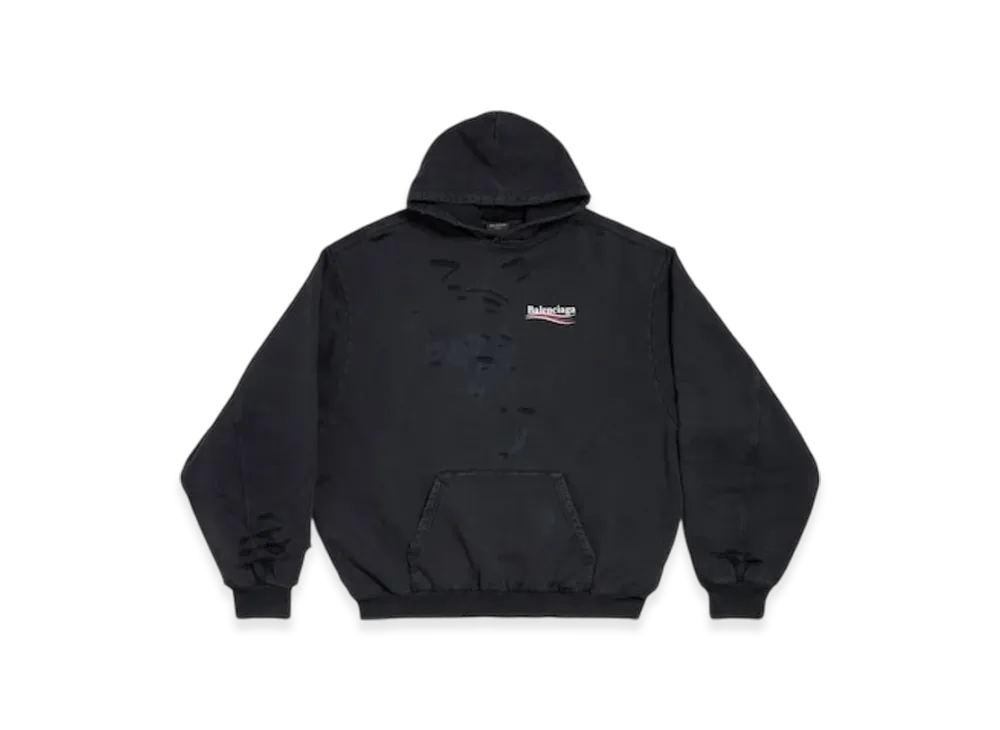 BALENCIAGA Political Campaign Layered Hoodie "Black"