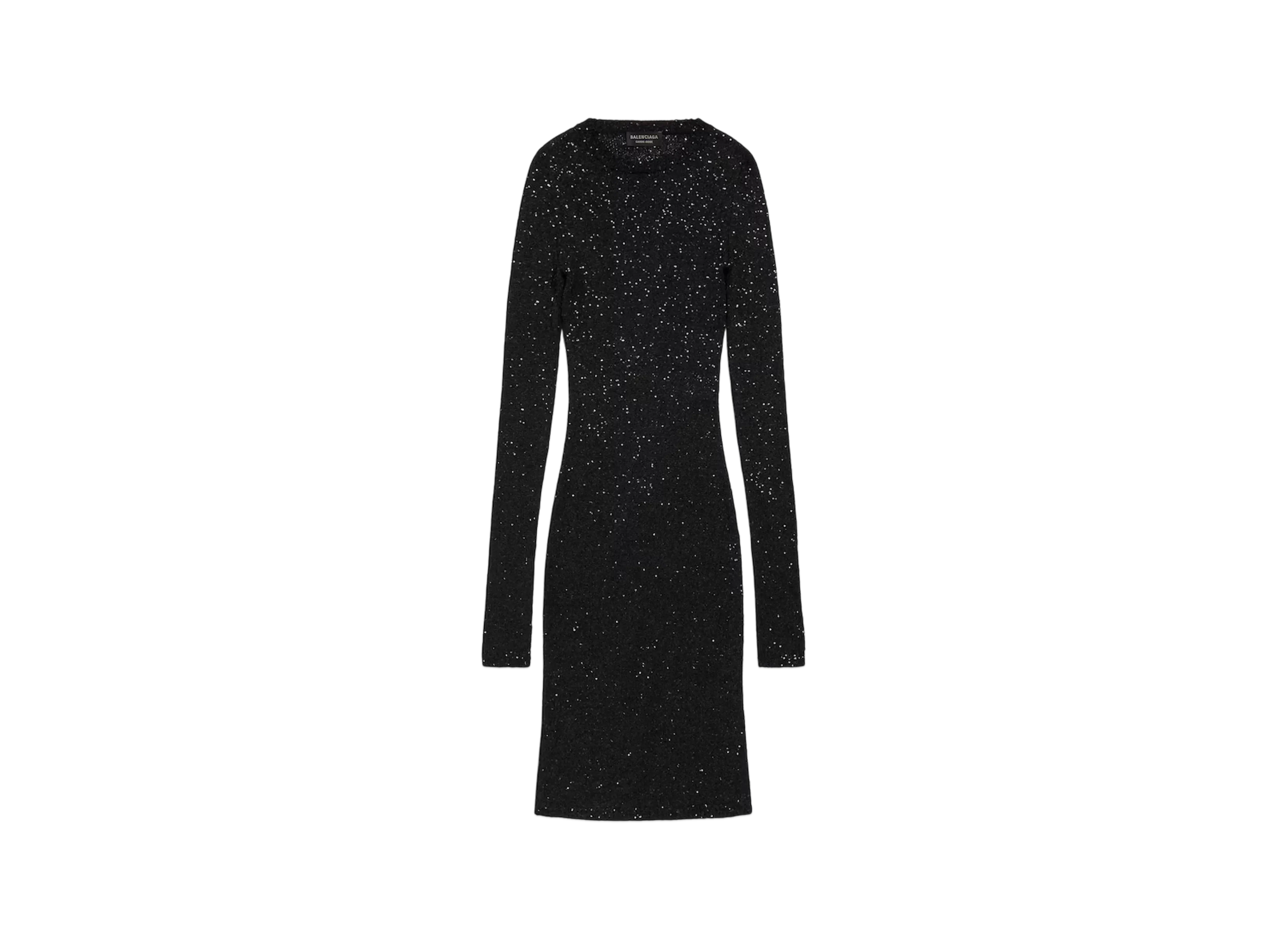 BALENCIAGA Women's Mini Crewneck Dress "Black"