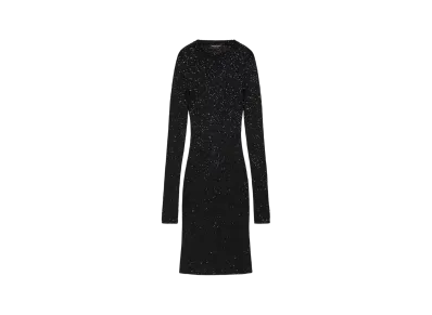 BALENCIAGA Women's Mini Crewneck Dress "Black"