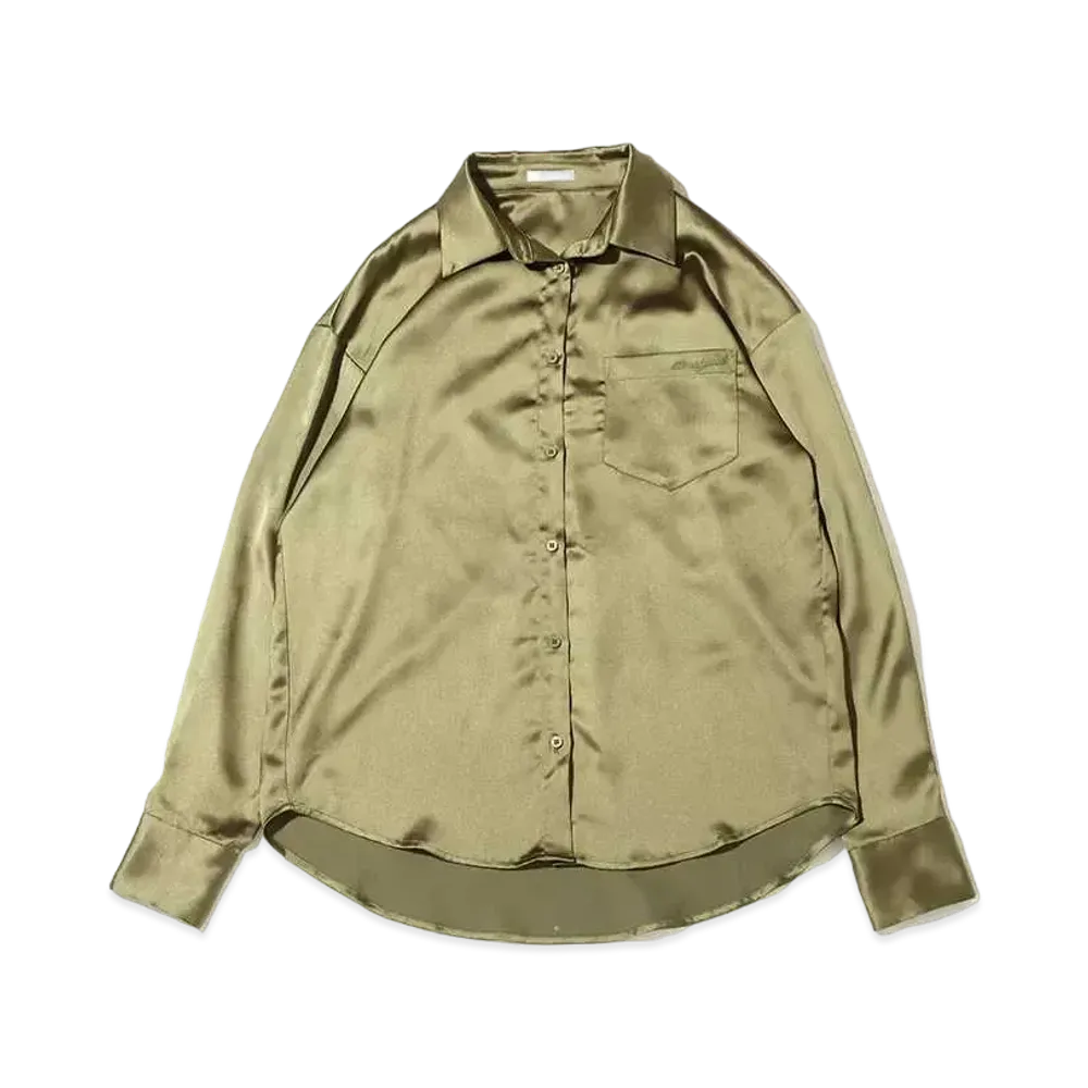 atmos pink Satin Collar Shirt "Khaki"