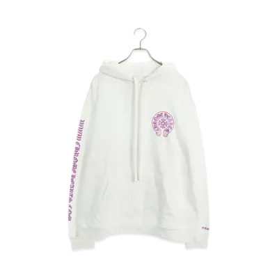Chrome Hearts Back Horse Shoe Logo Glitter Print Hoodie Online Exclusive "White/Pink"
