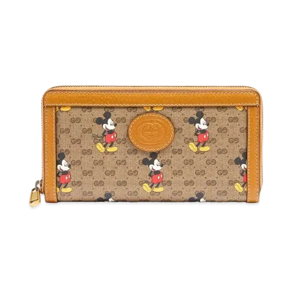 GUCCI x Disney GG Supreme Mickey Mouse Zip Around Wallet