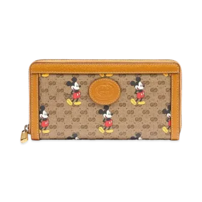 GUCCI x Disney GG Supreme Mickey Mouse Zip Around Wallet