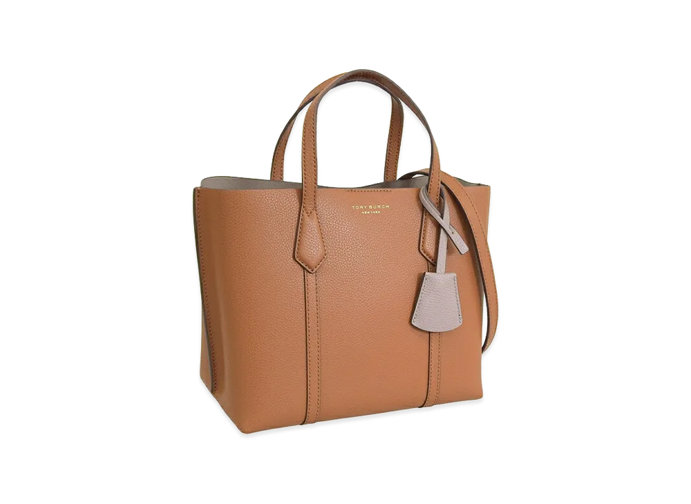 TORY BURCH Perry Triple-Compartment Small Tote "Light Umber"