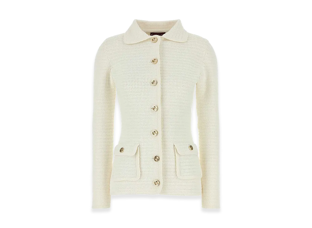 GUCCI Women's Stretch Crochet Blazer "White"