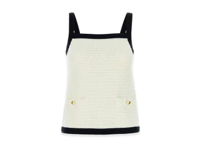 GUCCI Women's Stretch Crochet Tank Top "White"