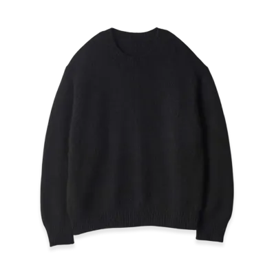 ssstein Cashmere/Sable Tweed Knit Crew Neck LS "Black"