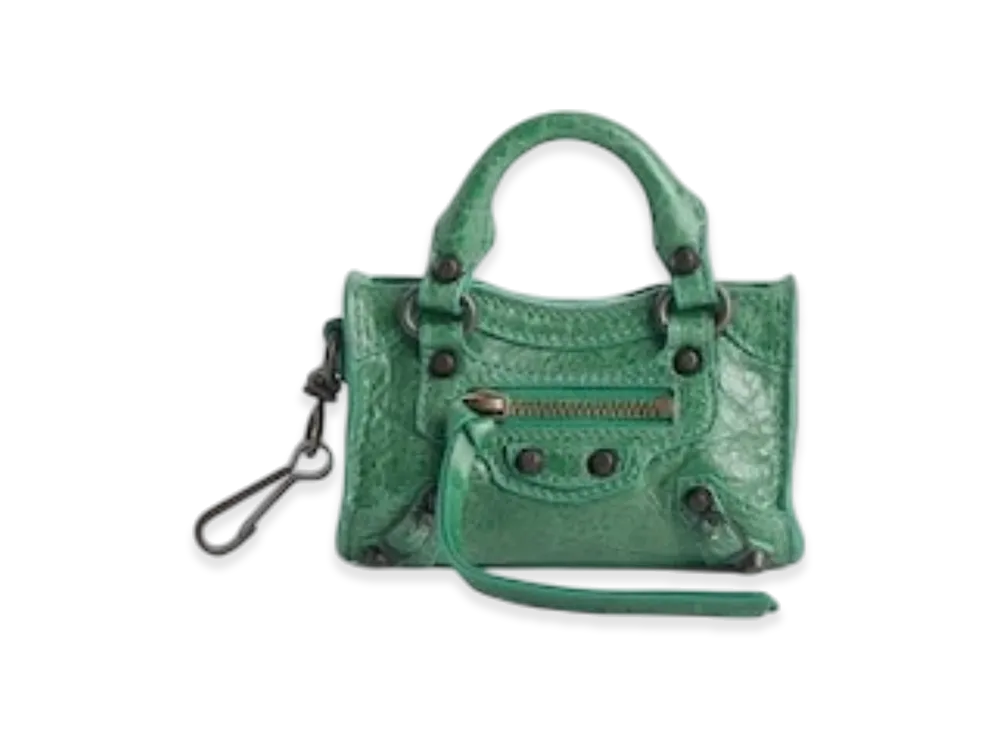 BALENCIAGA Le City Micro Bag Charm "Green"