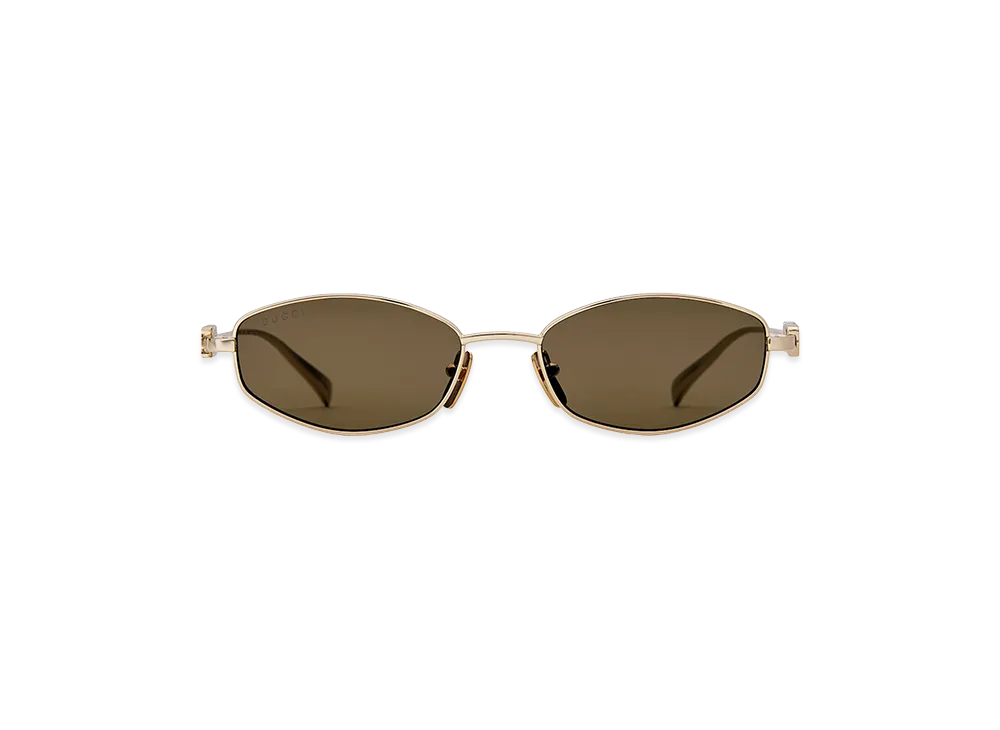 GUCCI Women's Cut Out Logo Sunglasses "Gold"