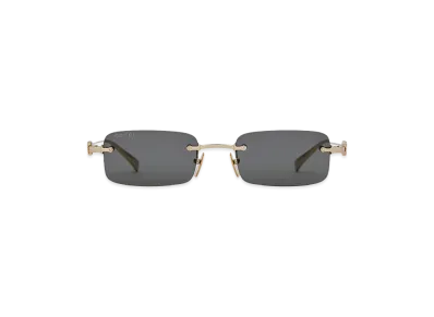 GUCCI Women's Cut Out Logo Sunglasses "Gold"
