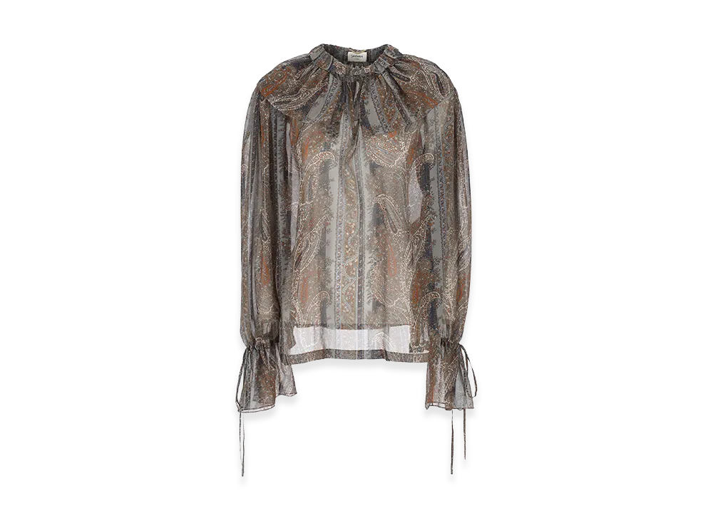 Saint Laurent Women's Silk Blouse "Multi"